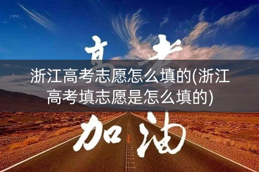 浙江高考志愿怎么填的(浙江高考填志愿是怎么填的)