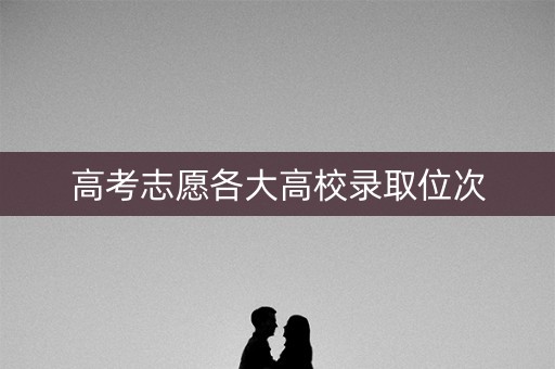 高考志愿各大高校录取位次 高考志愿各大高校录取位次