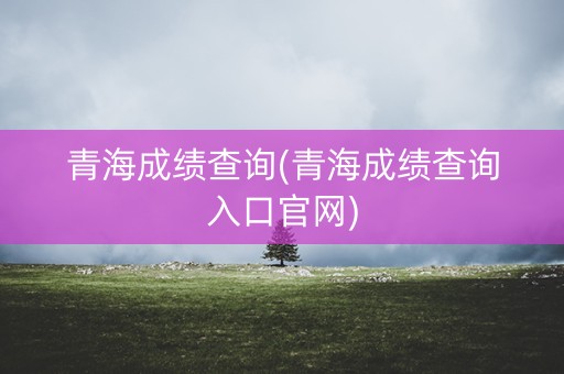 青海成绩查询(青海成绩查询入口官网)