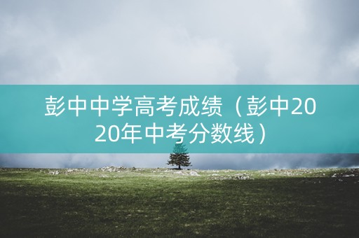 彭中中学高考成绩（彭中2020年中考分数线）