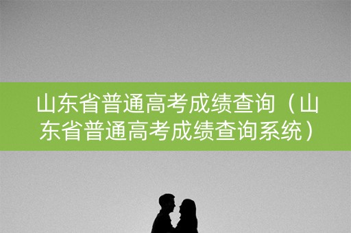 山东省普通高考成绩查询（山东省普通高考成绩查询系统）