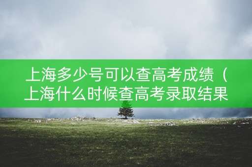 上海多少号可以查高考成绩(上海什么时候查高考录取结果) 上海多少号可以查高考成绩(上海什么时候查高考录取结果)