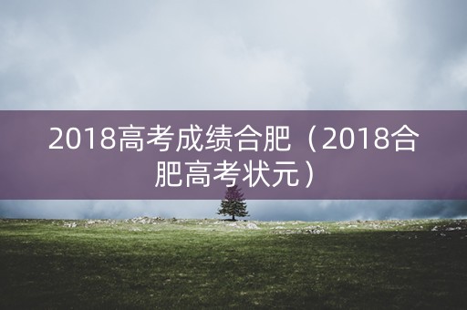 2018高考成绩合肥(2018合肥高考状元) 2018高考成绩合肥(2018合肥高考状元)