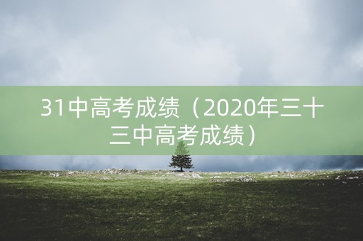 31中高考成绩（2020年三十三中高考成绩）
