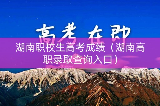 湖南职校生高考成绩（湖南高职录取查询入口）