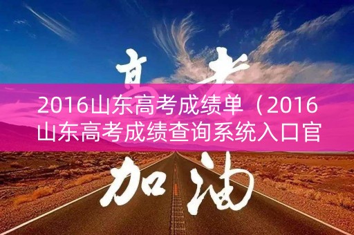 2016山东高考成绩单（2016山东高考成绩查询系统入口官网）