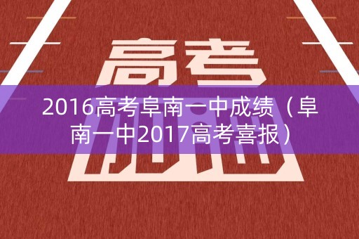 2016高考阜南一中成绩（阜南一中2017高考喜报）