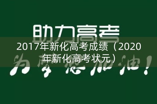 2017年新化高考成绩（2020年新化高考状元）