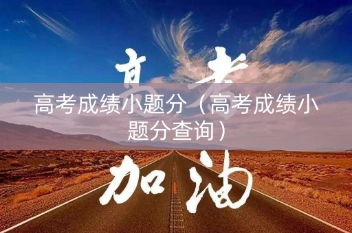 高考成绩小题分（高考成绩小题分查询）