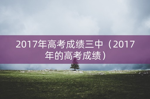 2017年高考成绩三中（2017年的高考成绩）