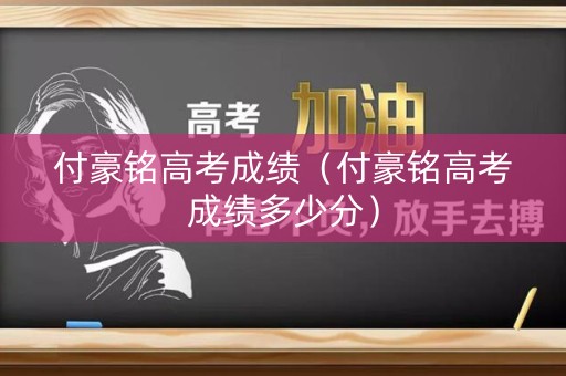 付豪铭高考成绩(付豪铭高考成绩多少分) 付豪铭高考成绩(付豪铭高考成绩多少分)