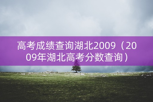 高考成绩查询湖北2009(2009年湖北高考分数查询) 高考成绩查询湖北2009(2009年湖北高考分数查询)