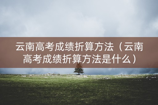 云南高考成绩折算方法（云南高考成绩折算方法是什么）