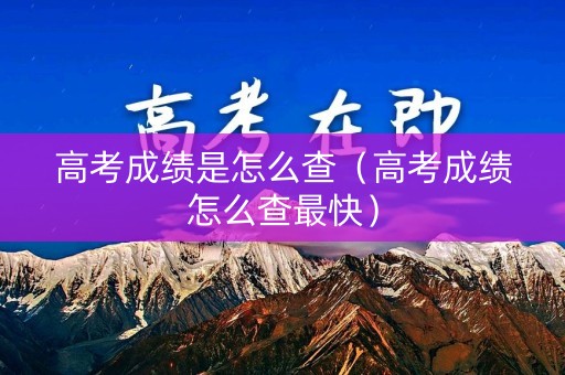 高考成绩是怎么查（高考成绩怎么查最快）
