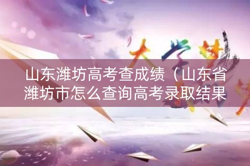 山东潍坊高考查成绩（山东省潍坊市怎么查询高考录取结果登录那个网站）