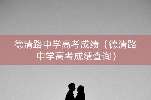 德清路中学高考成绩（德清路中学高考成绩查询）