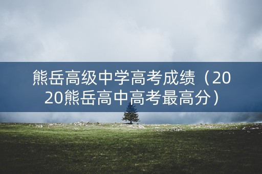 熊岳高级中学高考成绩（2020熊岳高中高考最高分）