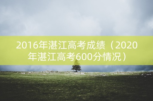 2016年湛江高考成绩（2020年湛江高考600分情况）