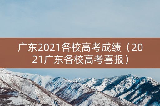 广东2021各校高考成绩（2021广东各校高考喜报）