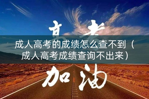 成人高考的成绩怎么查不到（成人高考成绩查询不出来）