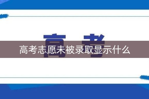 高考志愿未被录取显示什么