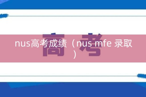 nus高考成绩（nus mfe 录取）