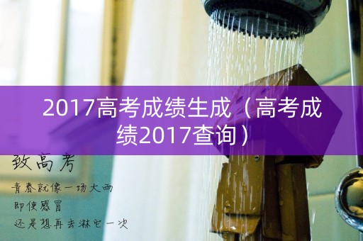 2017高考成绩生成（高考成绩2017查询）