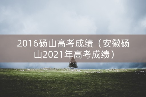 2016砀山高考成绩（安徽砀山2021年高考成绩）
