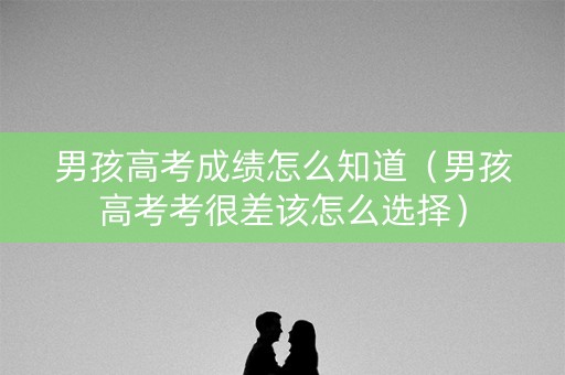 男孩高考成绩怎么知道（男孩高考考很差该怎么选择）