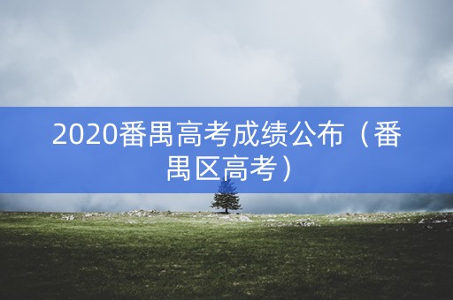 2020番禺高考成绩公布（番禺区高考）