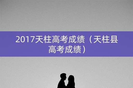 2017天柱高考成绩（天柱县高考成绩）