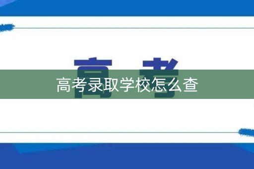 高考录取学校怎么查