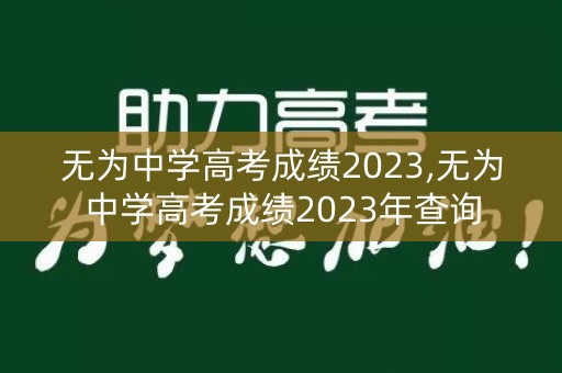 无为中学高考成绩2023,无为中学高考成绩2023年查询