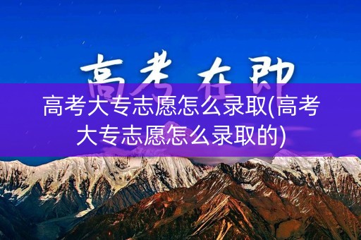 高考大专志愿怎么录取(高考大专志愿怎么录取的)