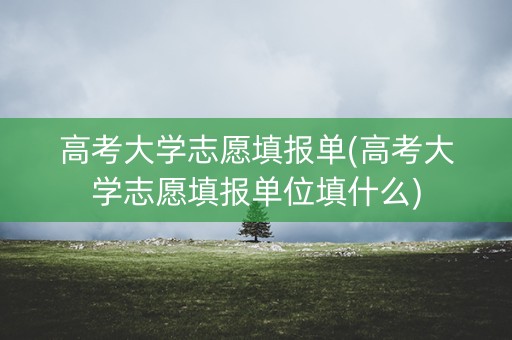 高考大学志愿填报单(高考大学志愿填报单位填什么)