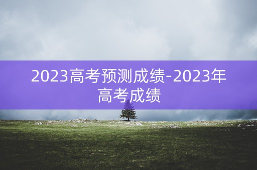 2023高考预测成绩-2023年高考成绩