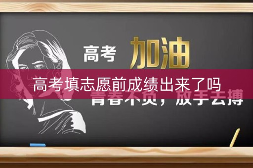 高考填志愿前成绩出来了吗