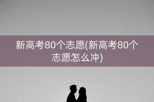 新高考80个志愿(新高考80个志愿怎么冲)