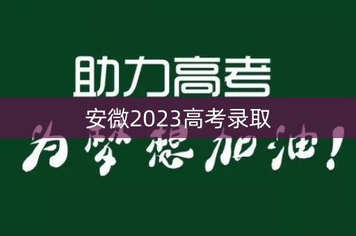 安微2023高考录取