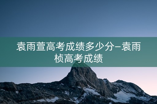 袁雨萱高考成绩多少分—袁雨桢高考成绩