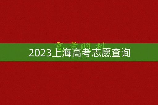 2023上海高考志愿查询