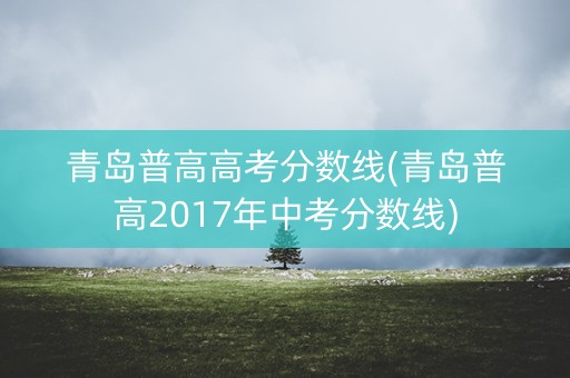 青岛普高高考分数线(青岛普高2017年中考分数线)