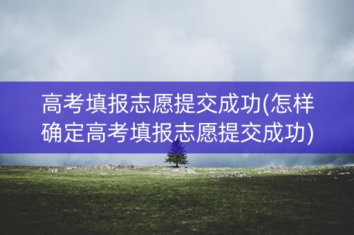 高考填报志愿提交成功(怎样确定高考填报志愿提交成功)