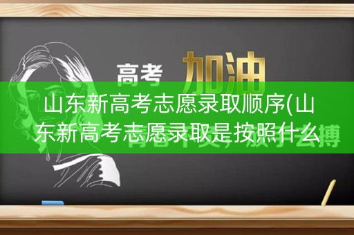 山东新高考志愿录取顺序(山东新高考志愿录取是按照什么顺序)
