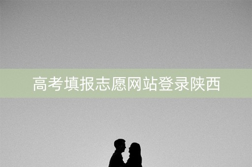 高考填报志愿网站登录陕西
