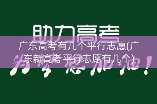 广东高考有几个平行志愿(广东新高考平行志愿有几个)