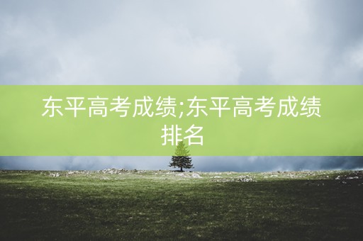 东平高考成绩;东平高考成绩排名