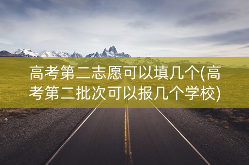 高考第二志愿可以填几个(高考第二批次可以报几个学校) 高考第二志愿可以填几个(高考第二批次可以报几个学校)