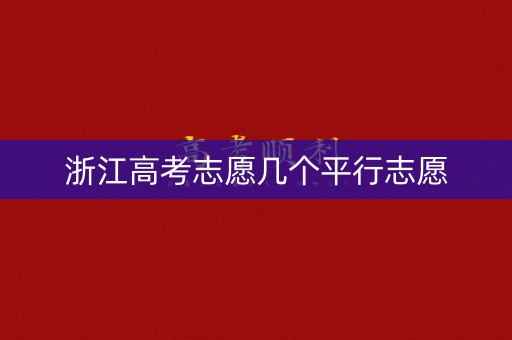 浙江高考志愿几个平行志愿