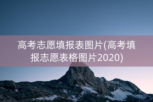 高考志愿填报表图片(高考填报志愿表格图片2020)